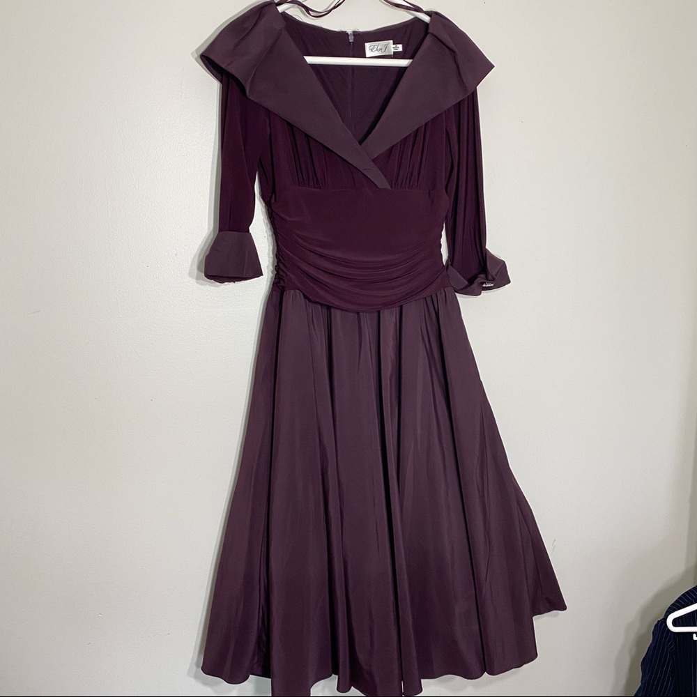 Wide neck collared circle cocktail dress